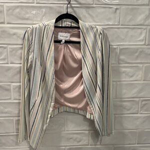 BCBGeneration Striped Blazer - Cream, Blue, Yellow